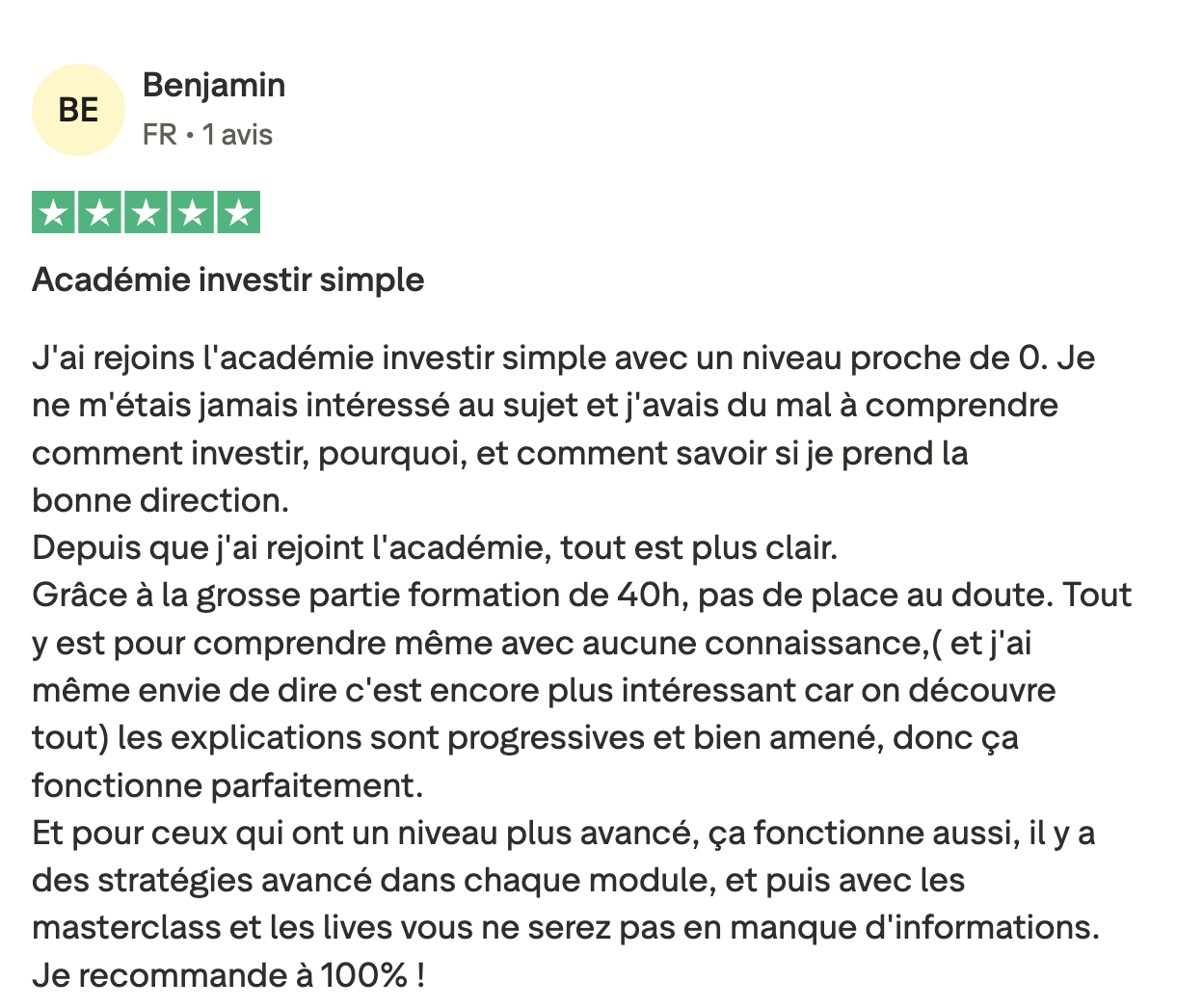 Témoignage de Benjamin