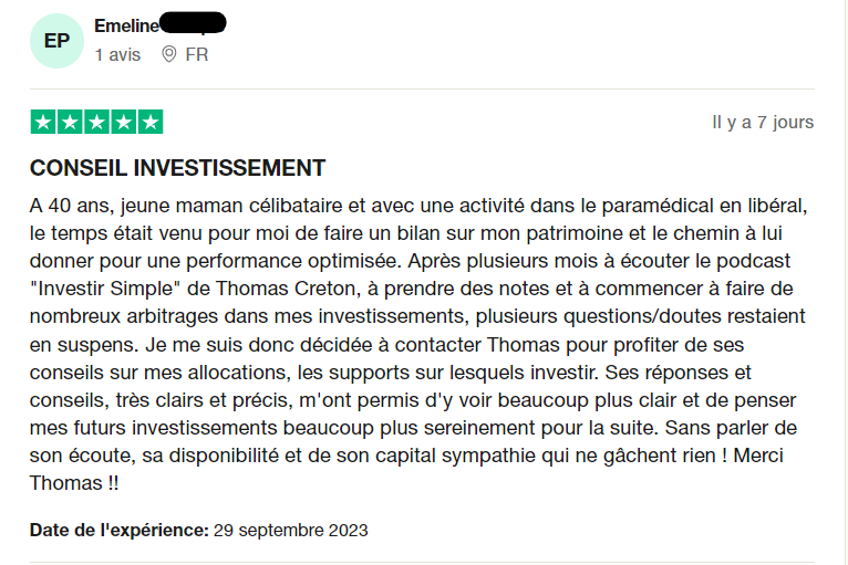 Témoignage de Emeline — Conseil investissement