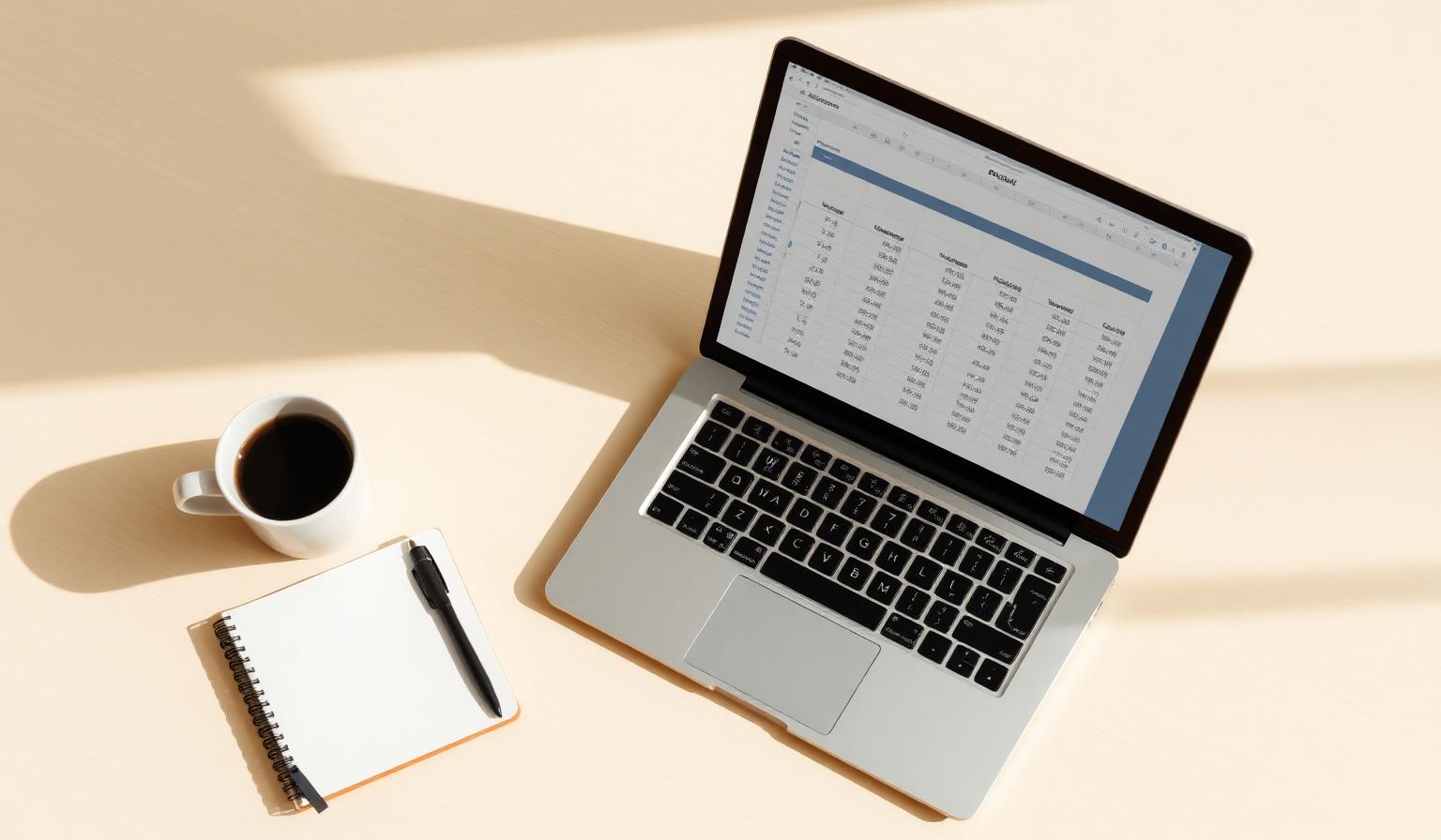 Tableau de gestion de budget sur écran d'ordinateur portable
